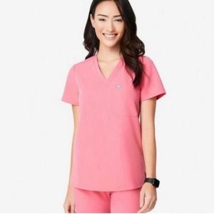 Figs Neon Pink XS Catarina Scrub Top